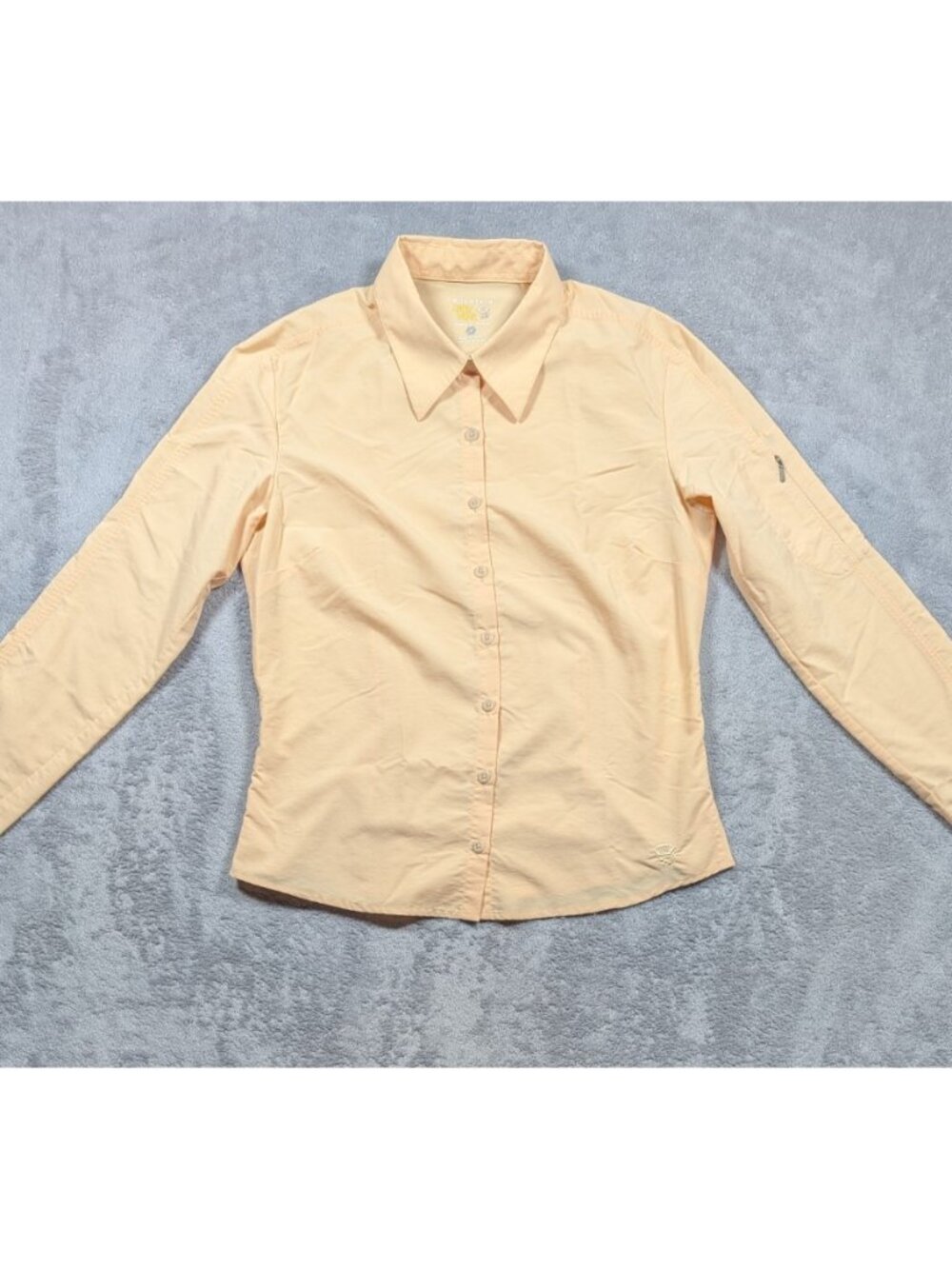 Mountain Hardwear Button Front Top Womens Size Small Orange Outdoor Hiking